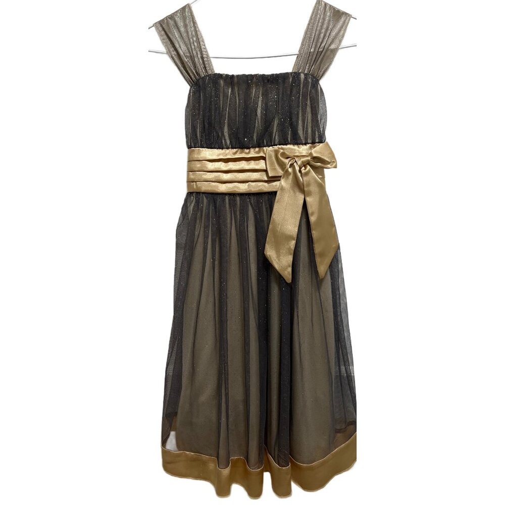 K5027 My Michelle Empire Waist Sparkly Chiffon Party Dress Girls